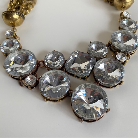 NEW Gold Chains & Sparkly Large Statement Necklace - Picture 2 of 12